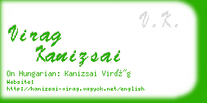 virag kanizsai business card